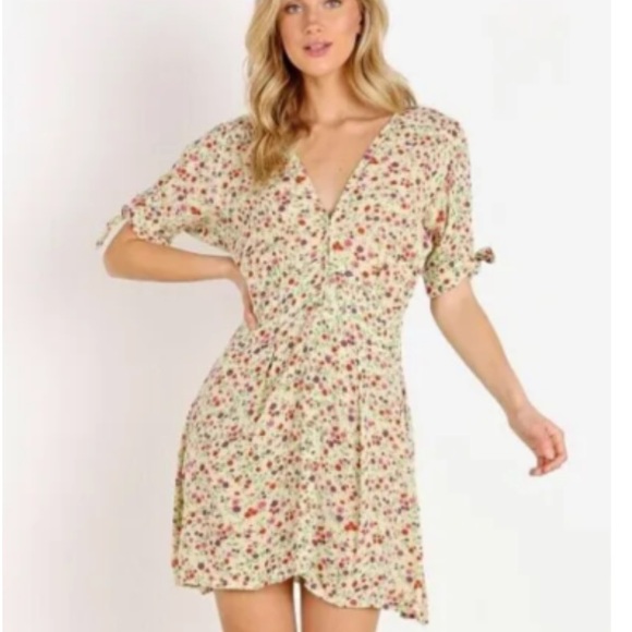 FAITHFUL THE BRAND MARIANNE MINI DRESS BASTILLE PRINT BY ANTHROPOLOGIE SIZE 10 - Picture 5 of 14